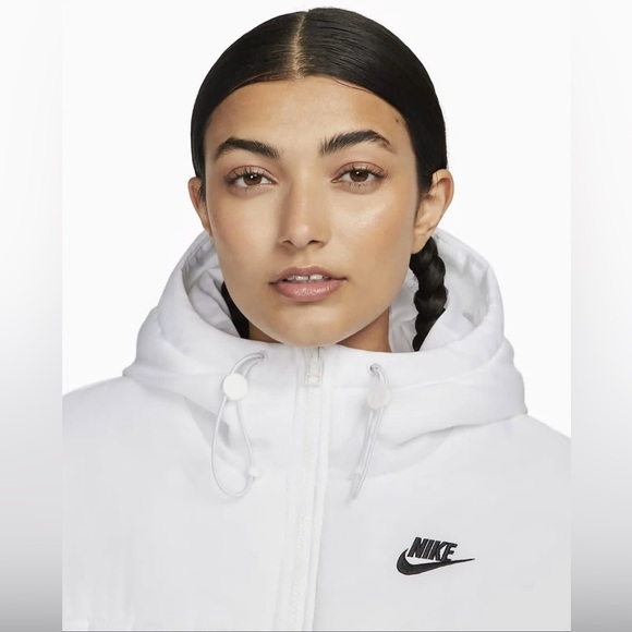 Nike Sportswear 💅 Therma-Fit  White Puffer Loose Fit Jacket Coat Size M NWT - Picture 12 of 14